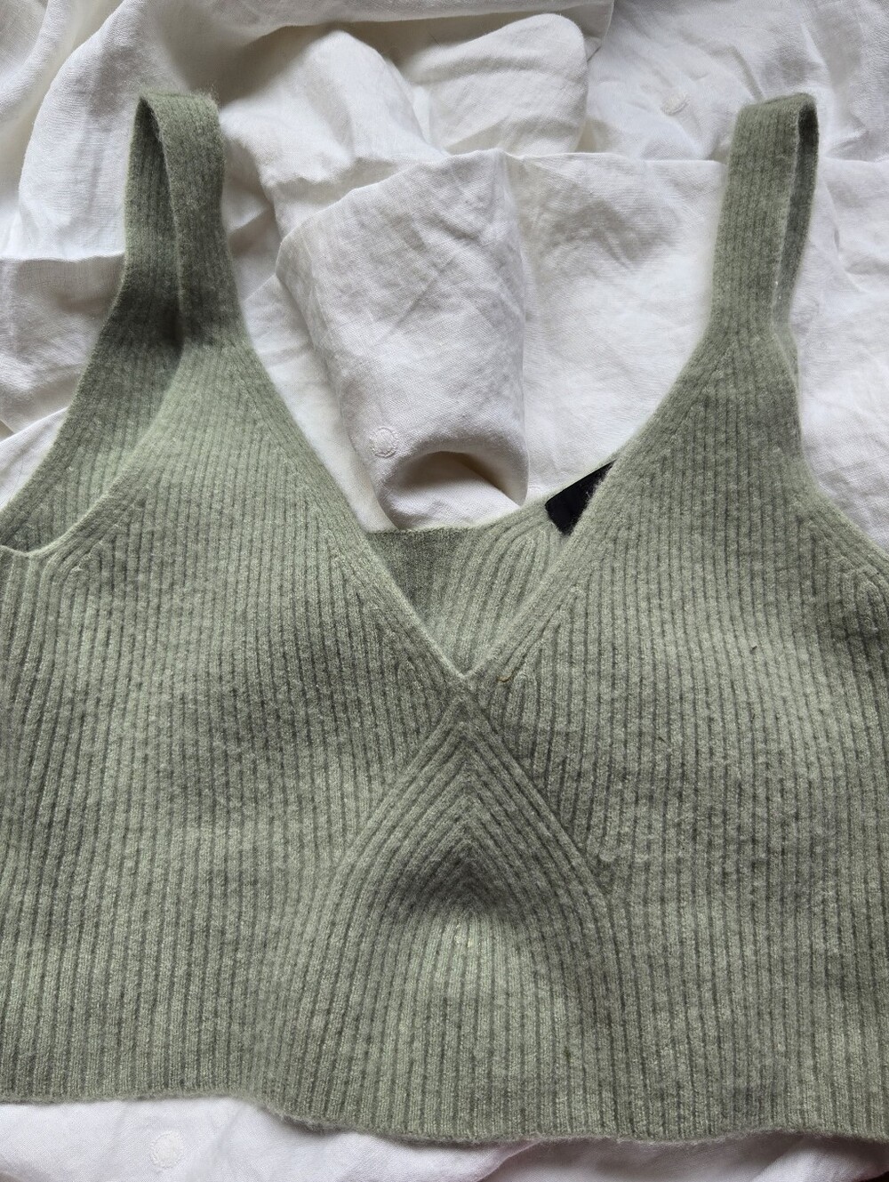 J Crew Cashmere Crop Top M Sage Green
